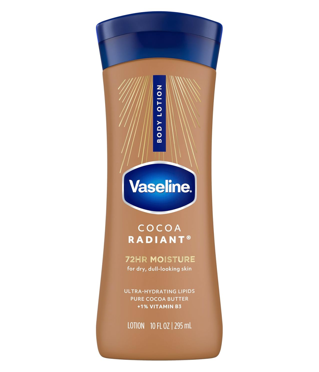 VASELINE INTENSIVE CARE BODY LOTION, COCOA RADIANT 72 HR – 295ML.