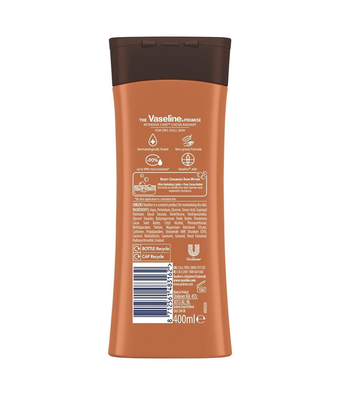 VASELINE INTENSIVE CARE COCOA RADIANT BODY LOTION 24 H – 400ML.