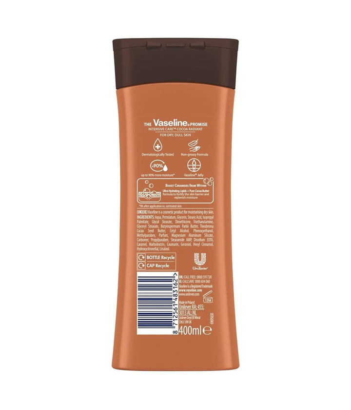 VASELINE INTENSIVE CARE COCOA RADIANT BODY LOTION 24 H – 400ML.