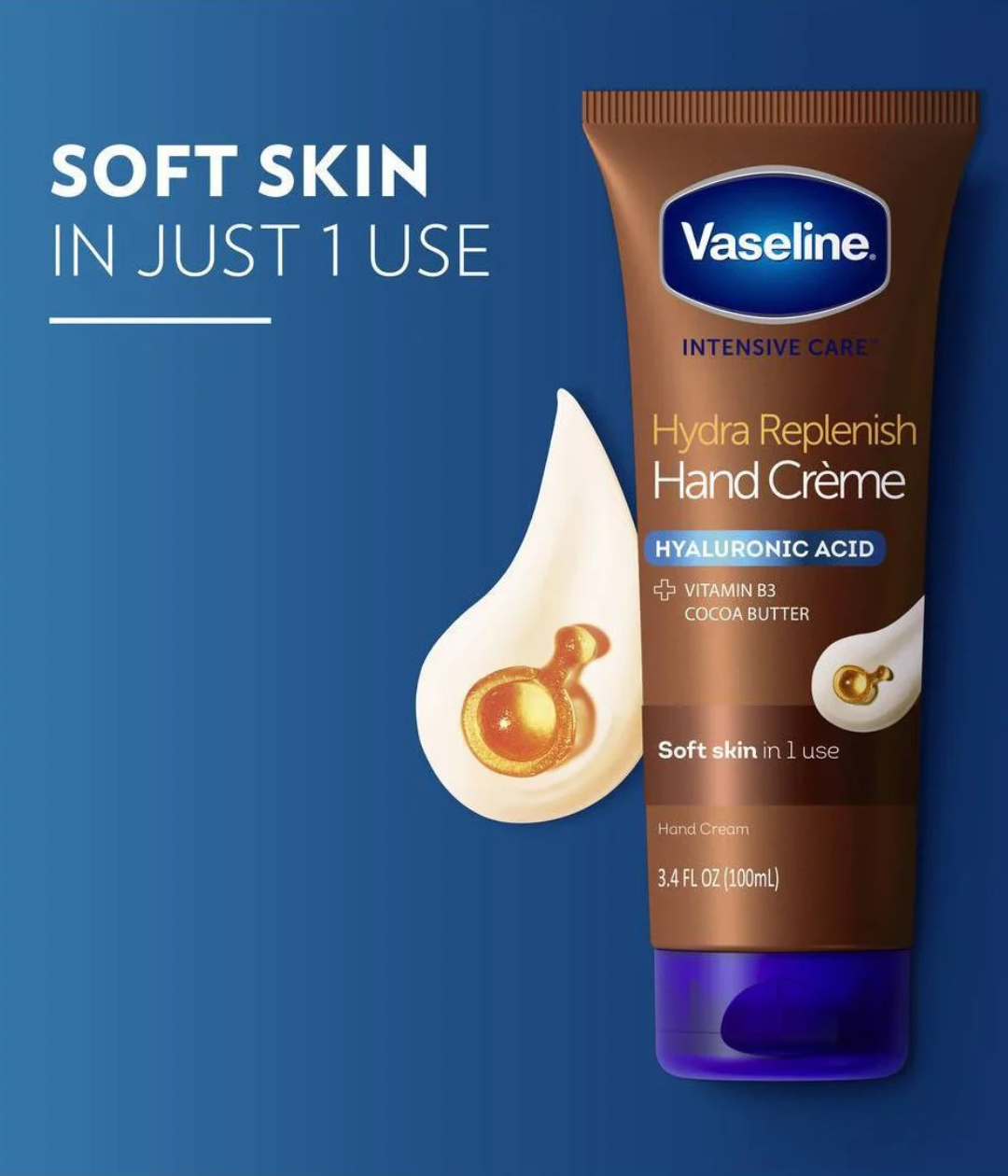 VASELINE INTENSIVE CARE HYDRA REPLENISH HAND CRÉME –  100ML.